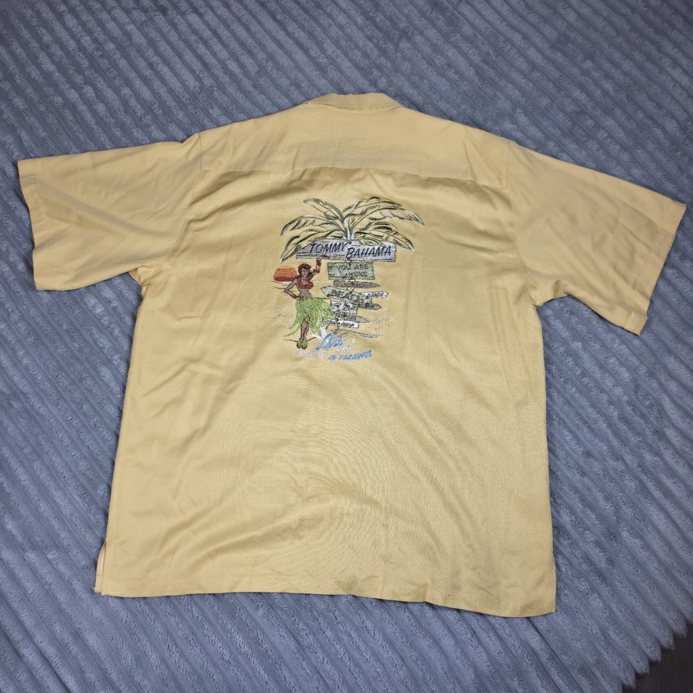Vtg. Tommy Bahama Beach/Fishing/Hawaiian‎ 100% Silk Button Down Men's Shirt 2XL